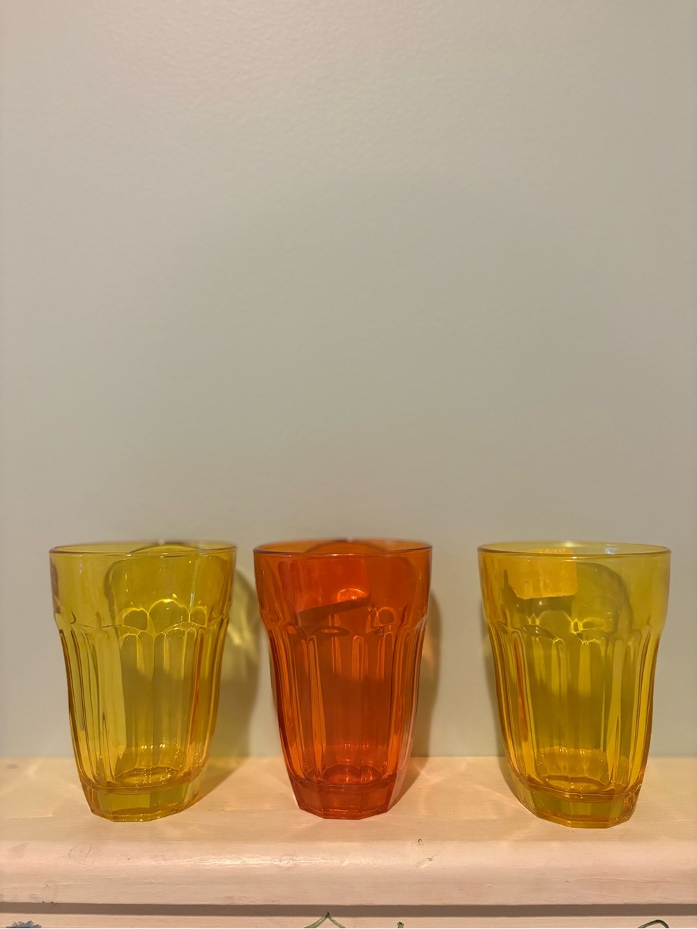 Set of 3 Amber and Orange Vintage Palaks  Tumblers